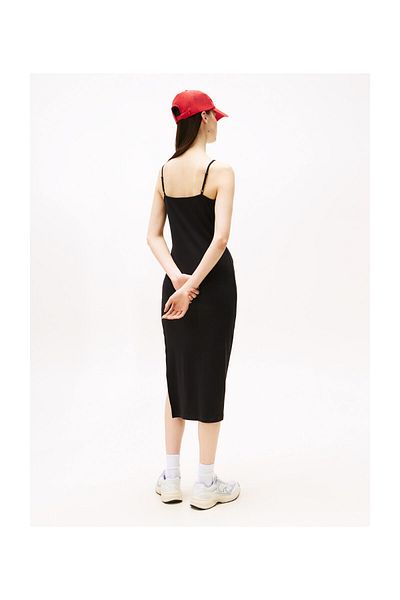 Tommy Hilfiger Midi šaty s ramínky a žebrováním TJW