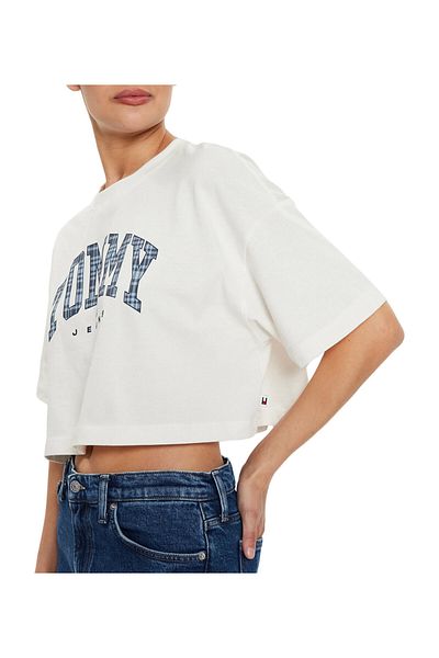 Tommy Hilfiger Tommy Jeans Ovs Crp Prep Explo Damska Biała Koszulka T-shirt