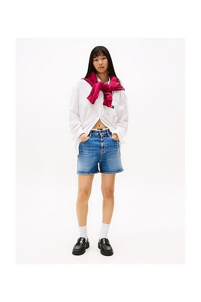 Tommy Hilfiger Női Th Regular Denim Mom Shorts - kék