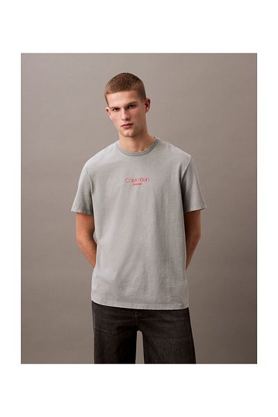 Calvin Klein Pánské tričko Regular Fit s krátkým rukávem a krátkým rukávem LV04RB824G-CKM