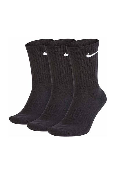 Nike Dri Fit Everyday Cotton Cushioned Crew 3 Pr Μαύρες κάλτσες Unisex 3 ζευγάρια Μαύρες