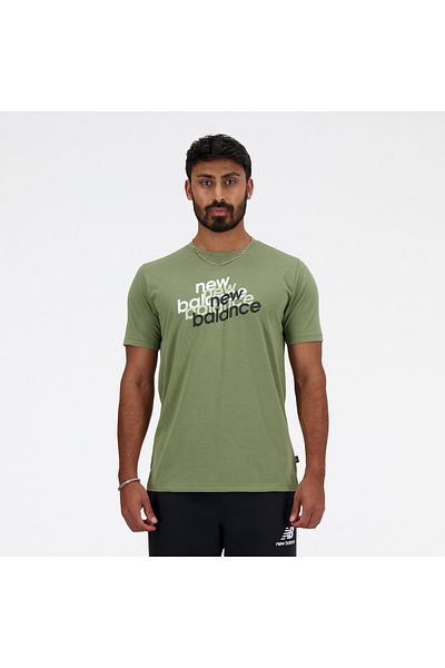 New Balance Men's Green T-Shirt Mt41071