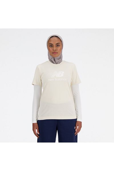 New Balance تي شيرت LINEN Sport Essentials Jersey Logo - S/S Top