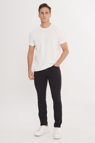 ALTINYILDIZ CLASSICS Ανδρικό Μαύρο Slim Fit Slim Fit 5 τσέπες βαμβακερό ευέλικτο παντελόνι Dobby