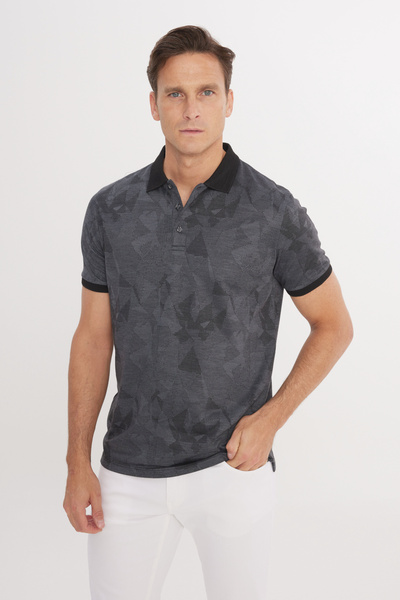 ALTINYILDIZ CLASSICS Сlim Fit Тісний крій Поло-комір Жаккардова футболка