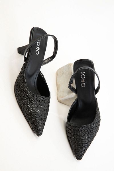 SOHO Schwarze Stroh Damen Klassische Schuhe mit Absatz 20430