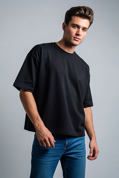 Trendyol Collection Μαύρο T-Shirt Basic Box 100% βαμβάκι - TMNSS25TS00162