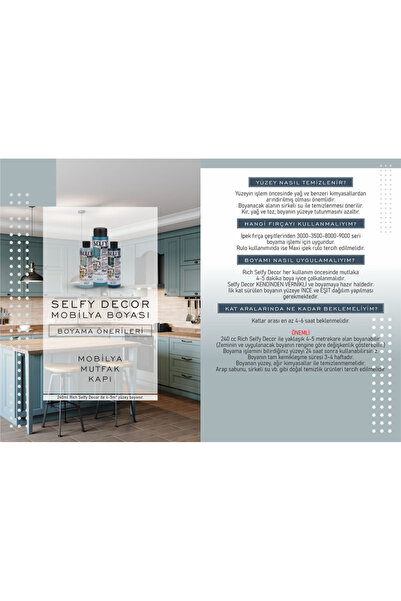 Rich Selfy Decor Vernikli Mobilya Boyası 1250 Cc Lotus 12834