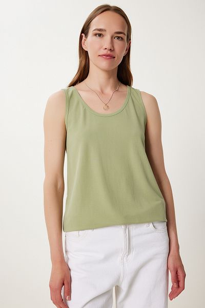 Happiness İstanbul Women's Khaki Draped Comfortable Knitted Athlete Jh00056