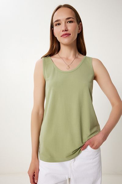 Happiness İstanbul Women's Khaki Draped Comfortable Knitted Athlete Jh00056