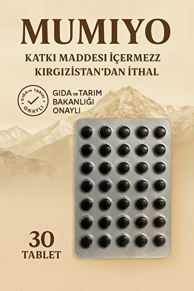Genel Markalar %100 Saf Mumiyo 30'lu Tablet (Kırgızistan'dan İthal Shilajit)