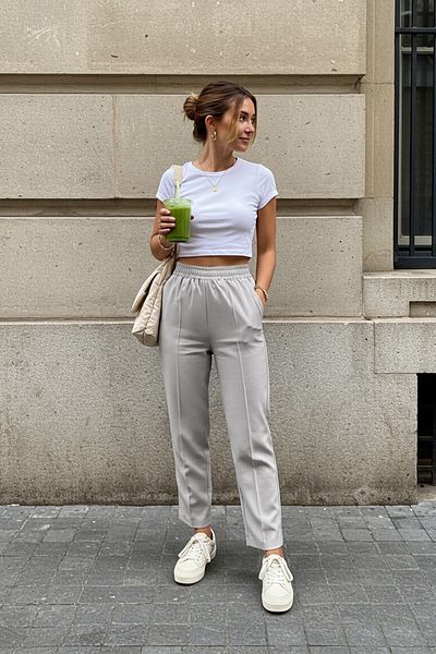 Trendyol Collection Dolphin Gray Soft Button Ribbed Stretchy Knitted Trousers Twoss25Pl00074