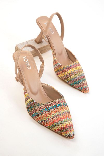SOHO Red Multi Women's Classic Heeled Shoes 20430