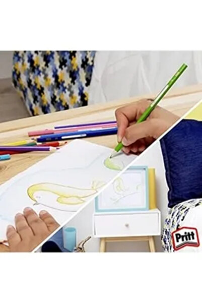 Pritt 12-Piece Water Color - 12-Piece Pastel Color - 12-Piece Dry Color Set