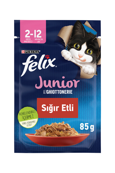 FELIX Yavru Sığıretli Yaş Kedi Maması 26 Adet X 85 Gr. ( Yeni Paket)