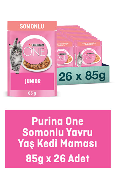 Purina One Junior Somonlu Yaş Yavru Kedi Maması 26x85g