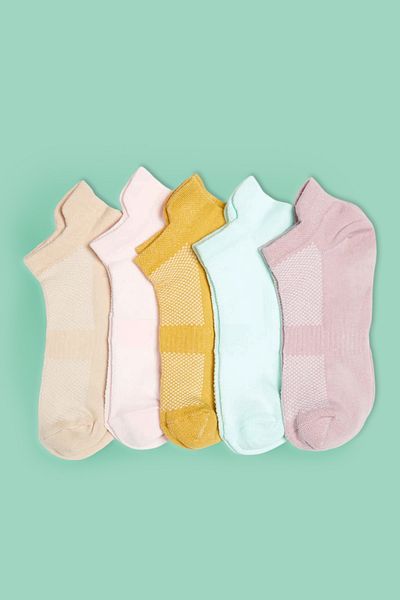 Trendyol Collection Памучни плетени спортни чорапи за йога Mustard 5 Pack Twoaw20Co0011