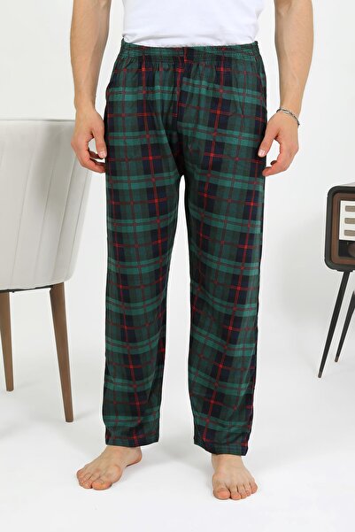 Akbeniz Men's Cotton Single Bottom Pajamas Green 27562