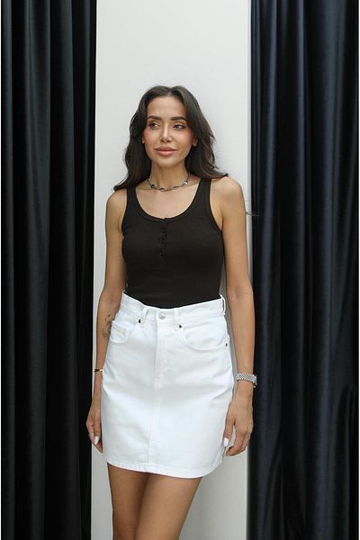 Havoş Brown Tenno Button Front Tank Top