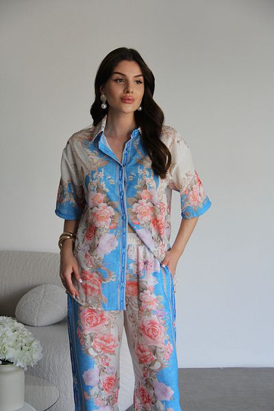 Julidress Cămașă cu model Pantaloni Partea de jos Set de lenjerie premium