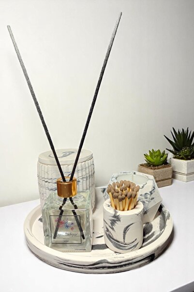 BESAGU HOME MERMER DESENLİ DEKORATİF SET-KUTU-KİBRİTLİK-TEALIGHTLIK-ODA KOKUS...