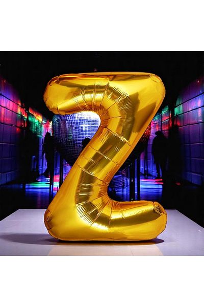Kuzey Vip High Quality 1 Meter Gold Z Letter Foil Balloon Gold Z Letter Balloon Suitable for Helium Gazina Flying Balloon
