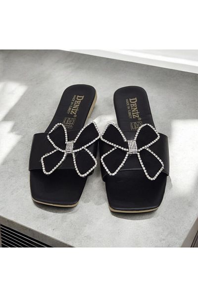 Moda fiesta .Summer Women's Stoned Stylish Slippers - Bow Model
