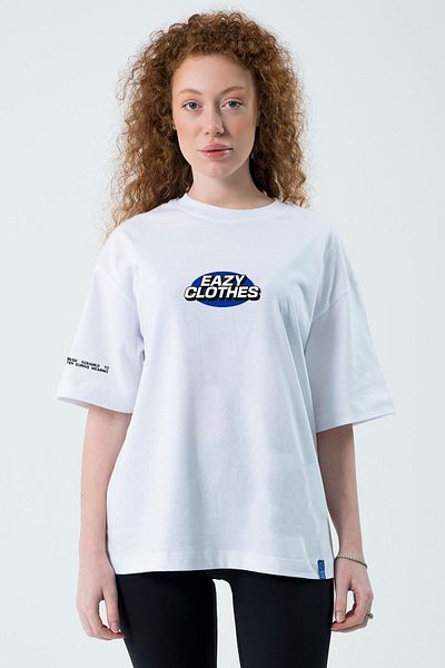 Eazy Co Tricou alb unisex cu mânecă scurtă Feel Better