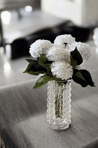 Mirilliahome Γυάλινο Βάζο με Μοτίβο Φούσκα - 22 cm