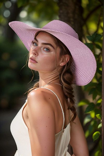 bacc Lilac Wide Straw Hat Bcnsv-2514232