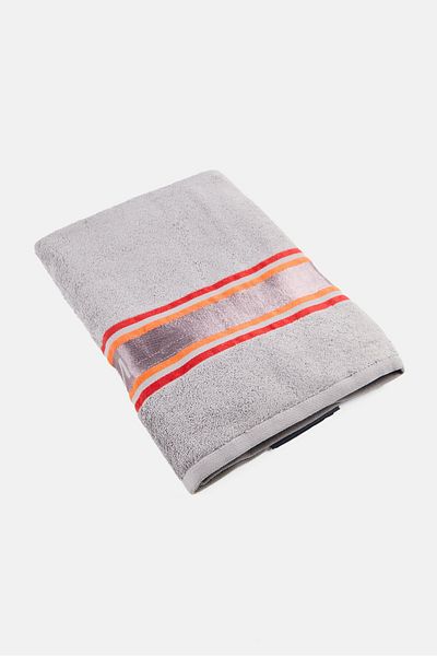 Nautica Super Soft Brand Logo Bath Towel, Grey