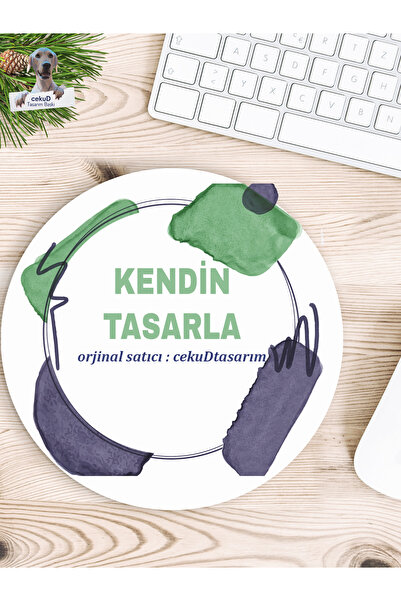 cekud tasarım baskı Kendin Tasarla Yuvarlak Mousepad – Kişiye Özel Baskılı | ...