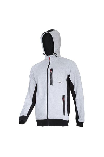 Lahti Pro Premium Hooded Sweatshirt Jacket with Zipper / Gray - S