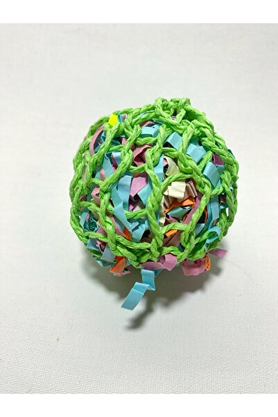 Ciko Kafes Colorful Braided Paper Ball Toy for Birds - 1 Piece