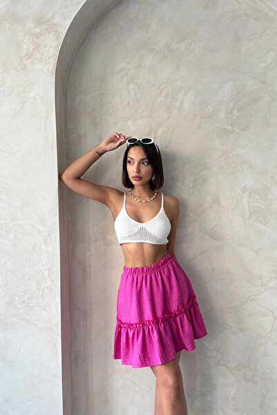 bacc Kadın Pembe Eteği Volanlı Fırfırlı Etek BCHN-2525808