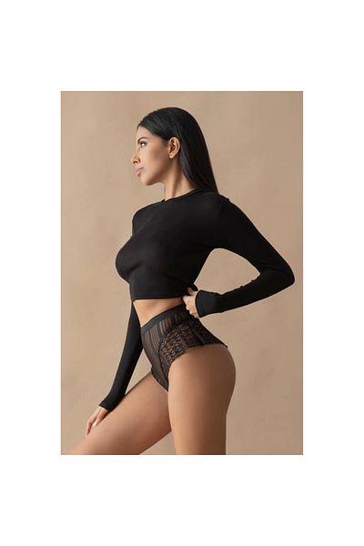 Narnuga Mi̇raxx Black Women's Striped Panties Veronica-K1008