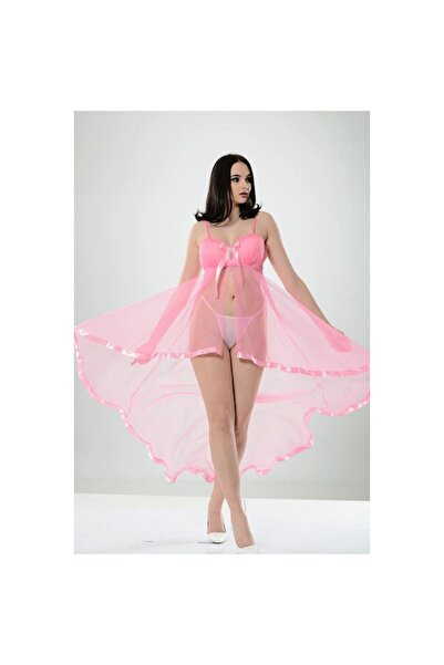 Narnuga MİRAXX Pembe Petli Tül Şifon Gecelik - 230