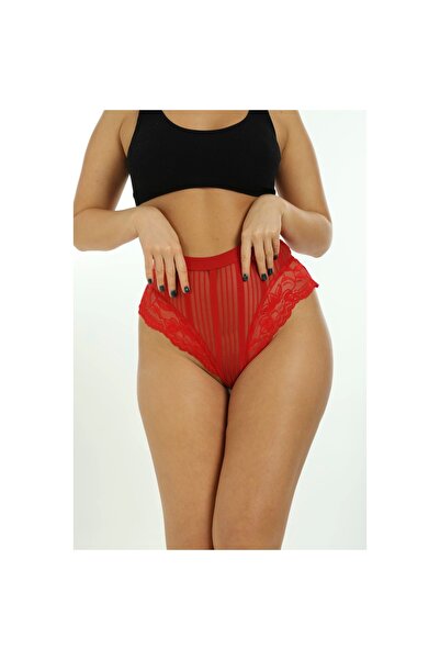 Narnuga Red Women's Striped Panties Veronica-K1009