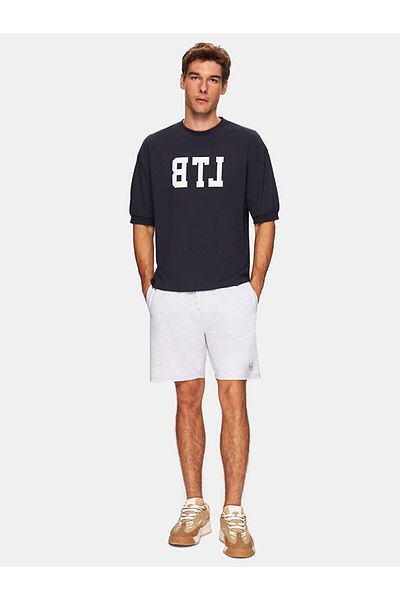 Ltb Text Printed Regular Gray Shorts