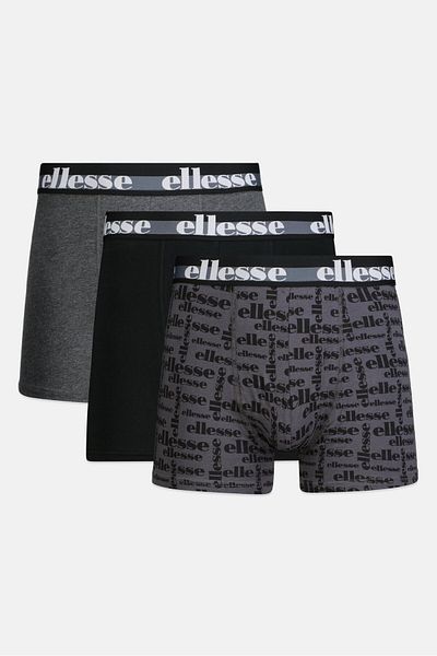 Ellesse Men 3 Pack Brand Logo Trunks, Multicolor
