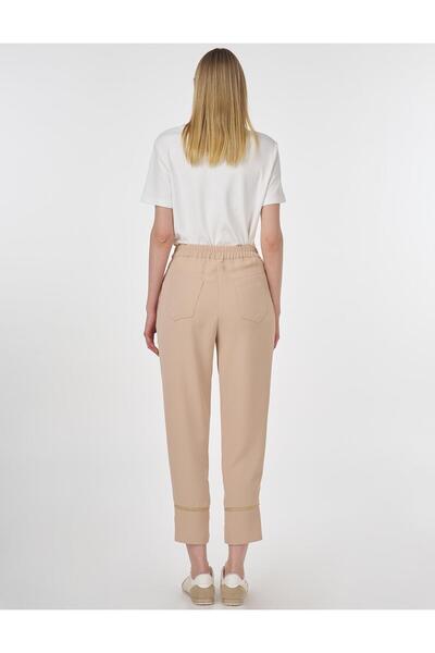 KYR Παντελόνι κρεπ με λεπτομέρεια ραφής μπεζ
