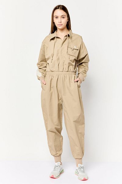 Reebok Women Sportswear Fit Long Sleeve Training Playsuits, Dark Tan