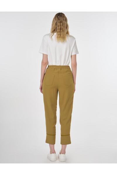 KYR Παντελόνι Κρεπ Χακί με λεπτομέρεια ραφής