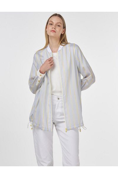 Kayra Κολεγιακός γιακάς Lyocell Tunic Blue