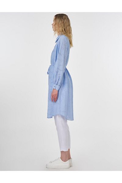 KYR Lace-Up Viscose Tunic Dust Smoke