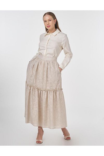Kayra Fusta cu volane cu modele florale Stone