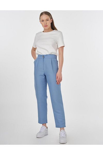 Kayra Pleated Fabric Trousers Airman Blue