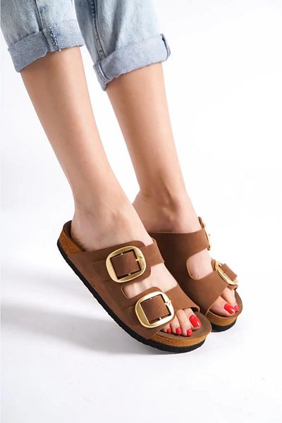 PLN SHOES Unisex Ορθοπεδική Σόλα Ανατομικές Παντόφλες Καθημερινές Άνετες Παντόφλες με Διπλή Πόρπη