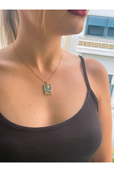 Bascom Steel قلادة من الفولاذ باللون الذهبي مع تفاصيل التارو (ضمان ثابت لمدة ...