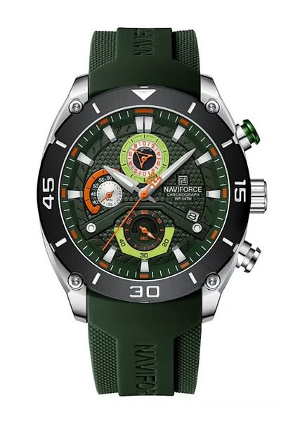 Naviforce Men’s Watch Chronograph Business Quartz Wrist Watches Waterproof Luminous Silicone Strap